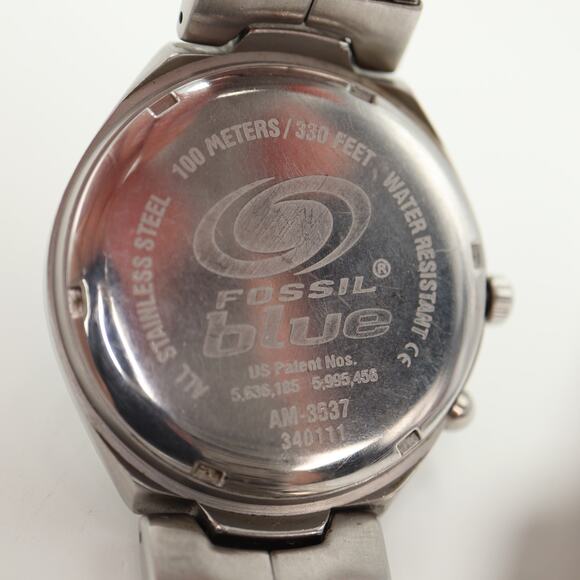 Fossil Men's Big Tic Watch 40mm Blue Kaleido LCD Changing AM-3537 w New Battery - Picture 16 of 16